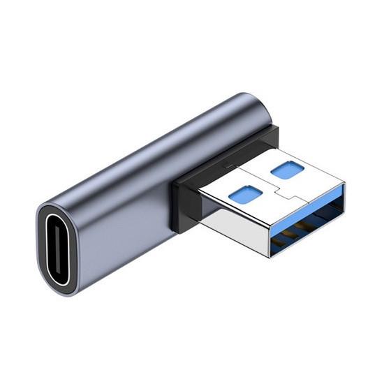 Перехідник-адаптер кутовий SUNROZ Type-C Female-USB 3.0 Male 10Gbps Graphite (A48621) Перехідник-адаптер кутовий SUNROZ Type-C Female-USB 3.0 Male 10Gbps Graphite (A48621)