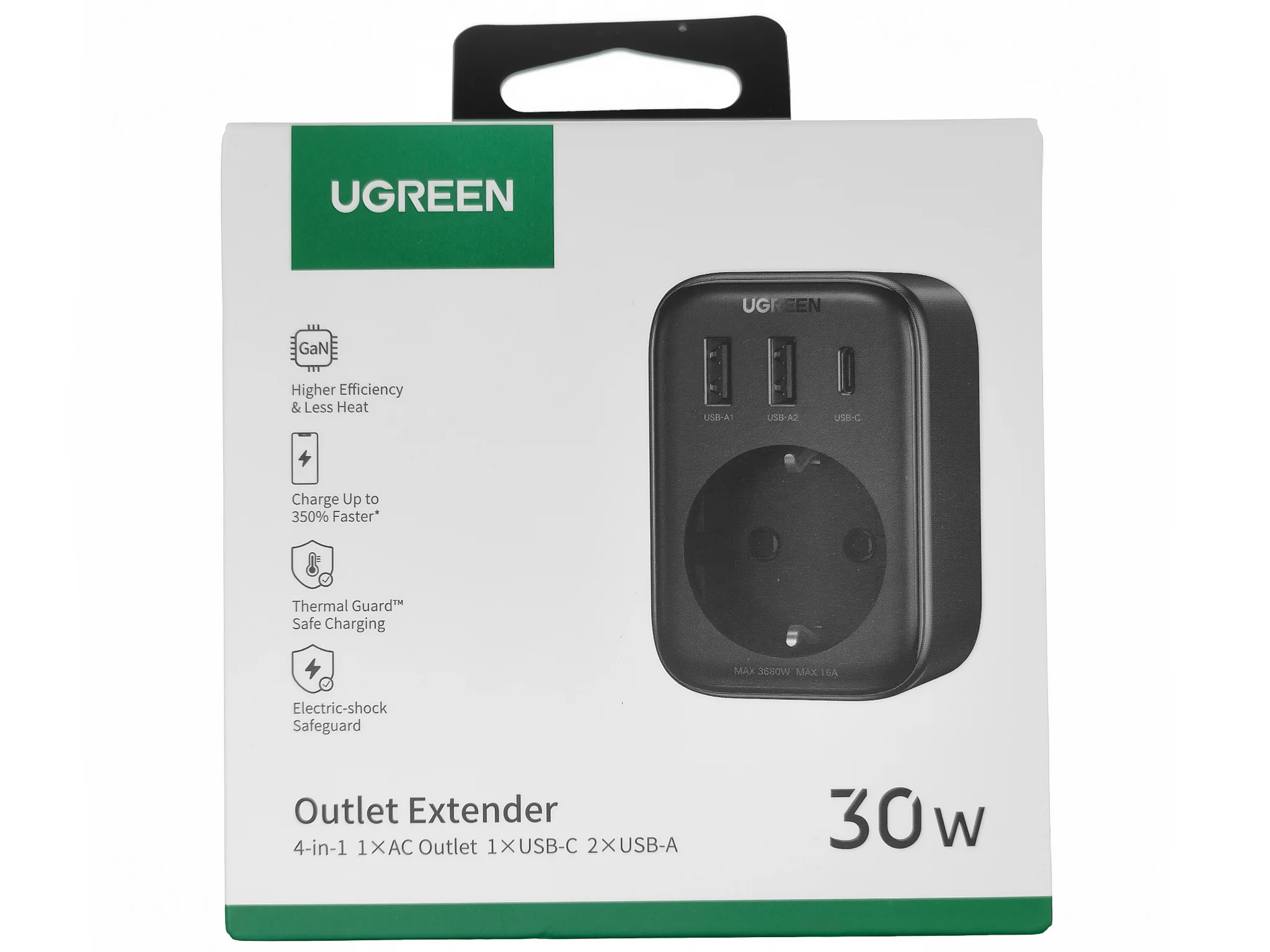 Зарядное устройство сетевое для UGREEN CD314 30W Outlet Extender EU 2A1C (UGR-90613)