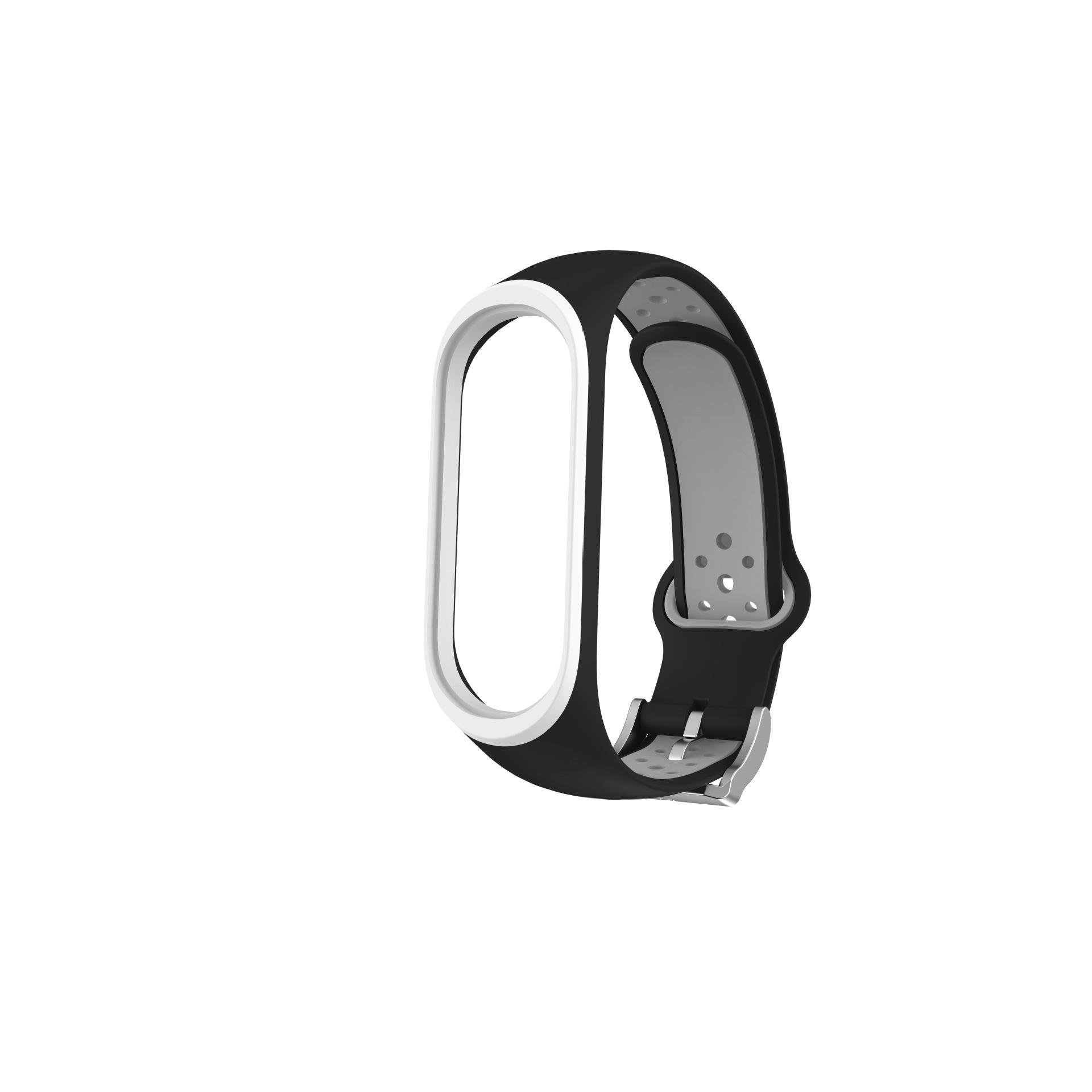 Ремешок для фитнес браслета Xiaomi Mi Band 4/3 Черный/Серый