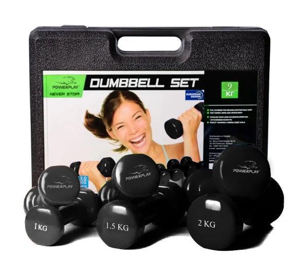 Набор гантелей в кейсе PowerPlay Fitness Dumbells 4121 9 кг (PP_4121_9kg) Набор гантелей в кейсе PowerPlay Fitness Dumbells 4121 9 кг (PP_4121_9kg)