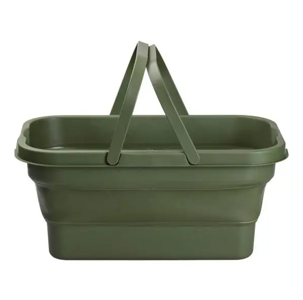 Корзина для пикника со столиком раскладная 44х26х23 см Зеленый