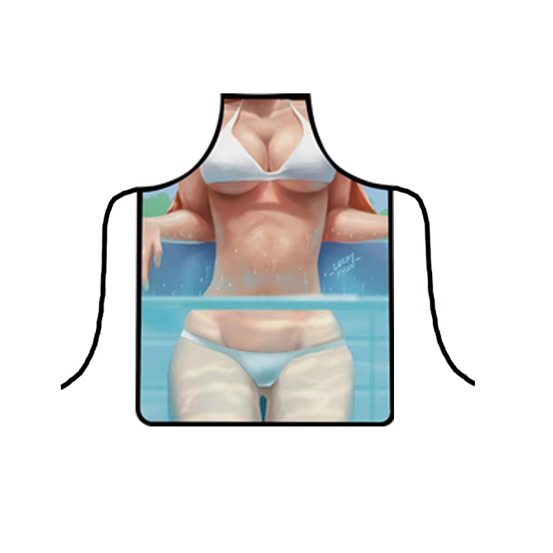 Фартук с приколом девушка в воде 80х60 см Разноцветный (50103)