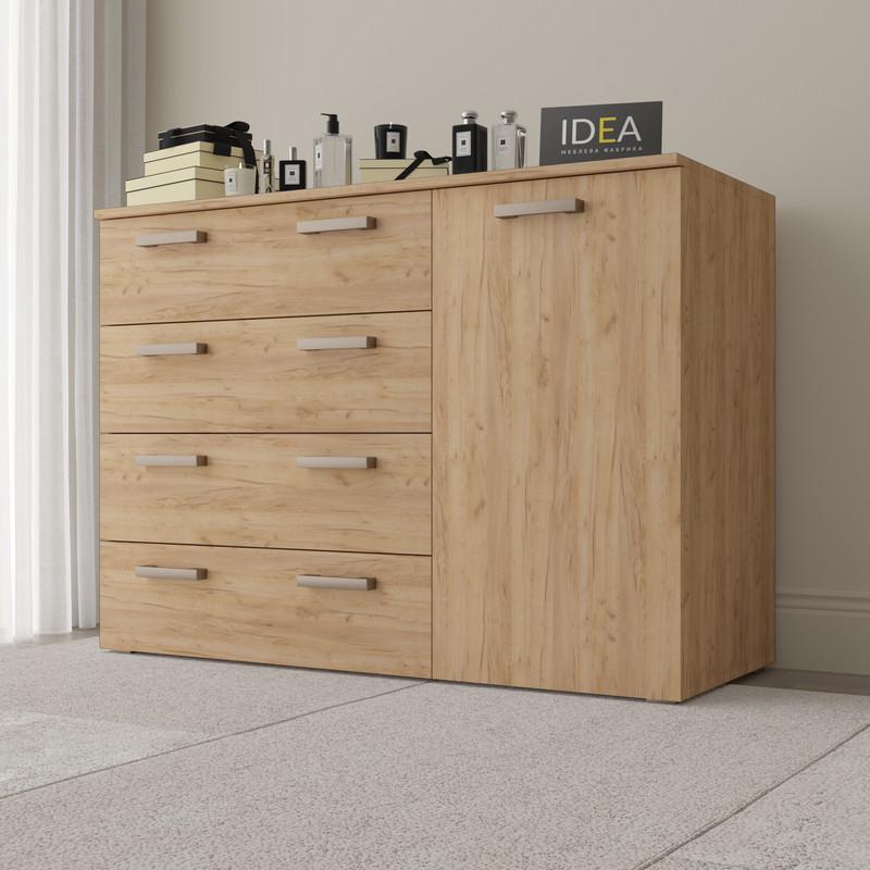 Комод Idea ТКБ-365.4 на 4 шухляди з дверима Дуб крафт (26718327) - фото 1
