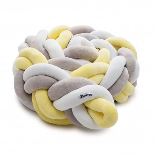 Защитный бампер в детскую кроватку Twins Косичка 3-х прядна двойная 200 см Желтый (T15137)