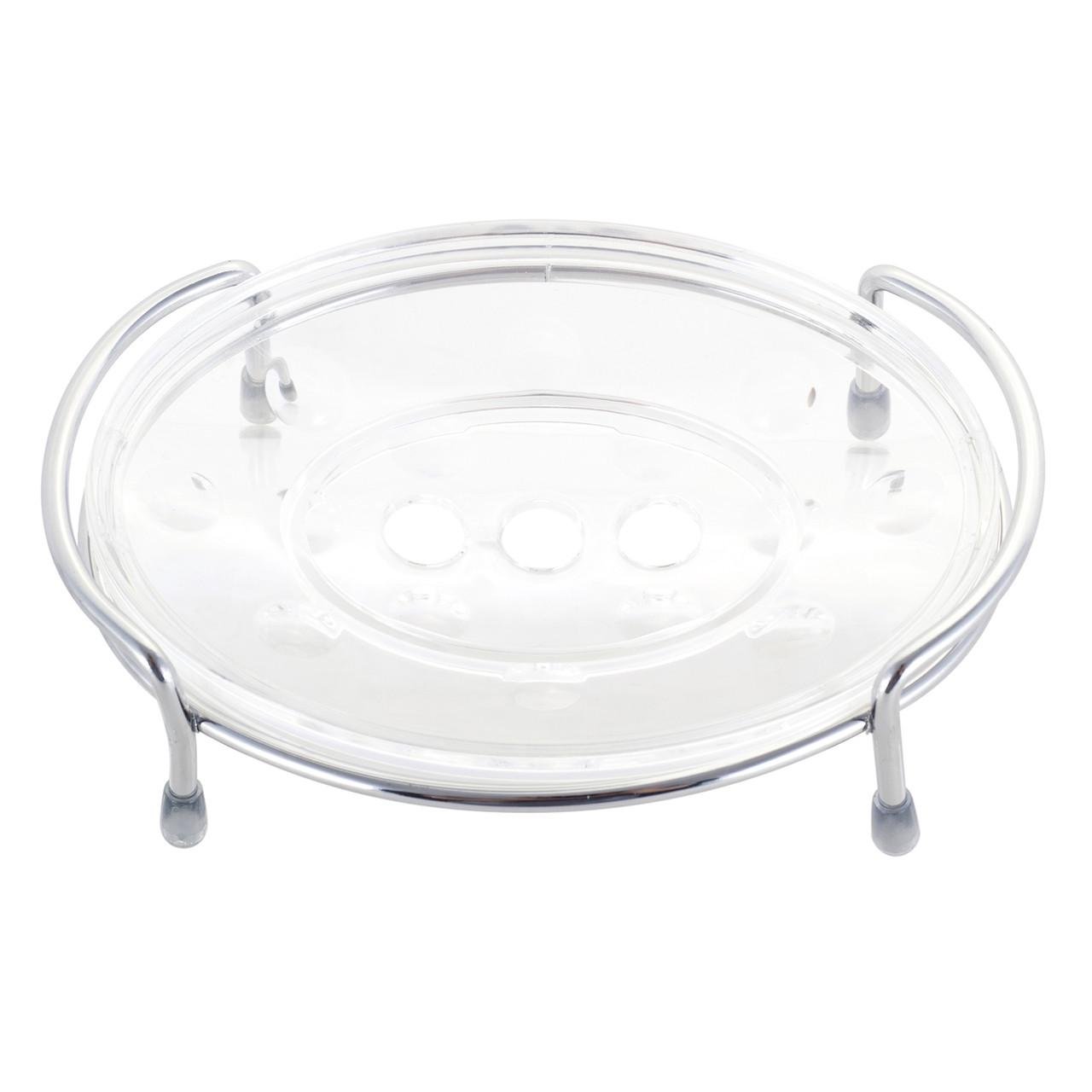 Мыльница на хромированной подставке Besser КМ-0109 из акрила 14х10х4,5 см Прозрачный (150-84-0109)