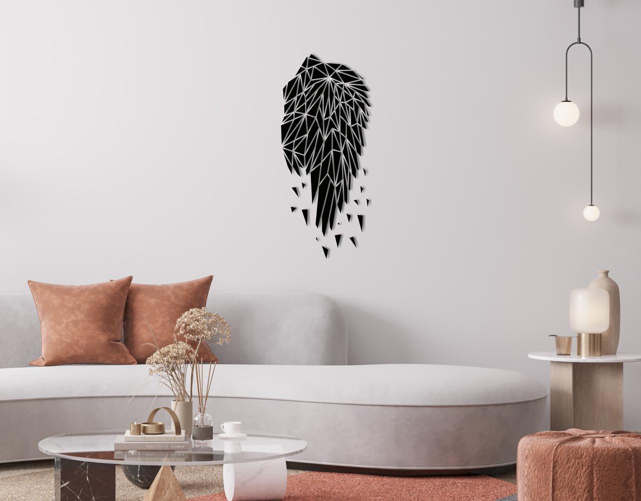 Панно на стіну з дерева декоративне Upwood Decor Wings 2 120x52,6 см Black (1551327837)