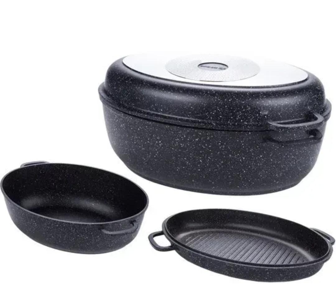 Гусятниця з кришкою-гриль Edenberg EB-9172 8 л з мармуровим покриттям - фото 5 Гусятниця з кришкою-гриль Edenberg EB-9172 8 л з мармуровим покриттям - фото 5