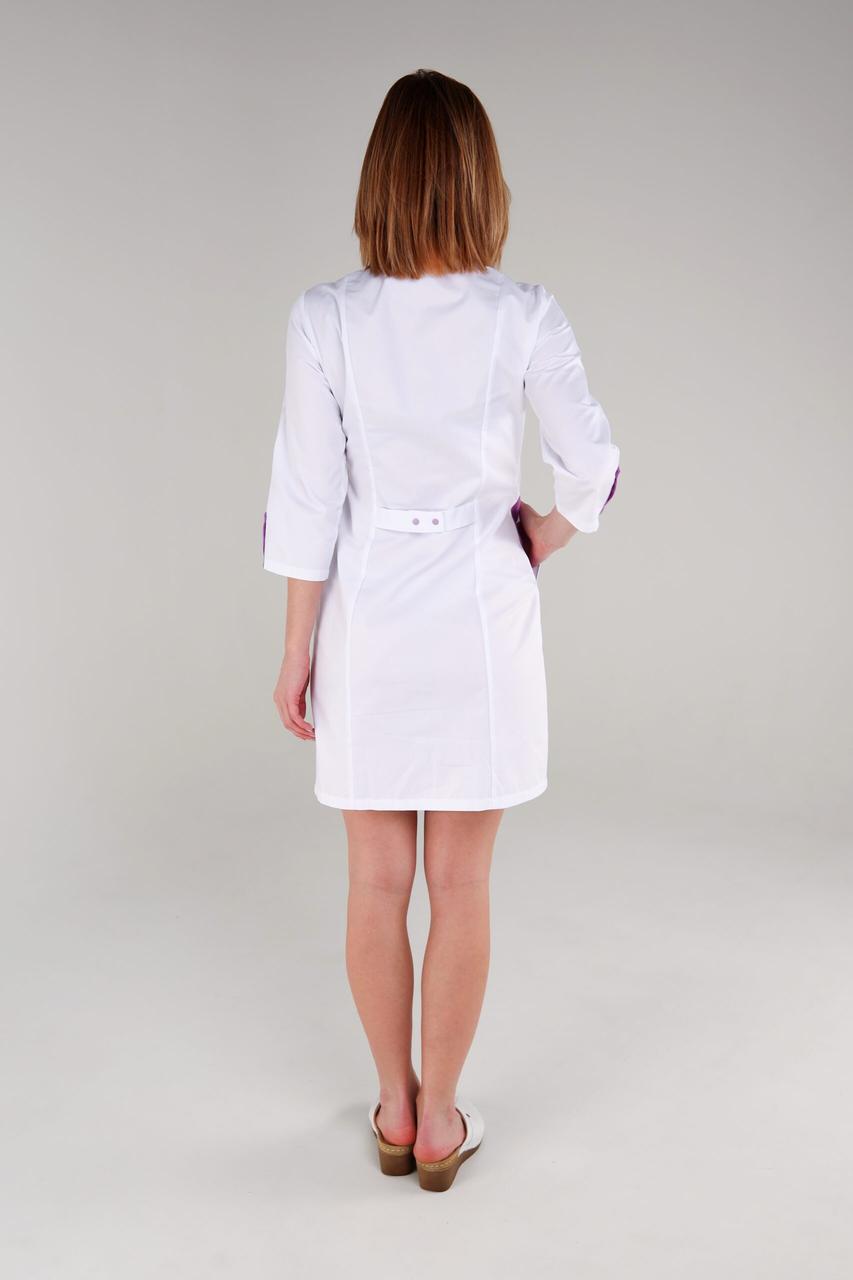 Халат TopLine Вирджиния рукав 3/4 р. 52 Белый/Лавандовый (11934-(52) бел-лав) - фото 3 Халат TopLine Вирджиния рукав 3/4 р. 52 Белый/Лавандовый (11934-(52) бел-лав) - фото 3