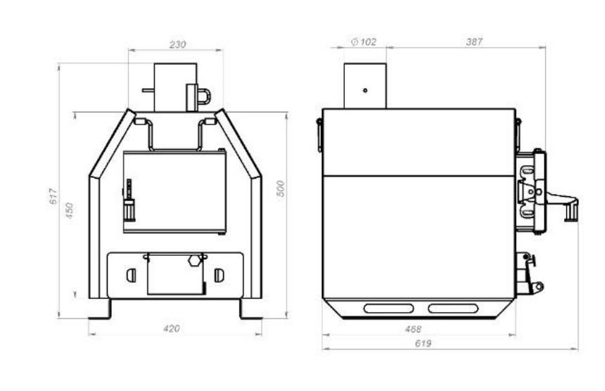 Піч-булер'ян Feniks P 3-7 кВт (10696236) - фото 3 Піч-булер'ян Feniks P 3-7 кВт (10696236) - фото 3