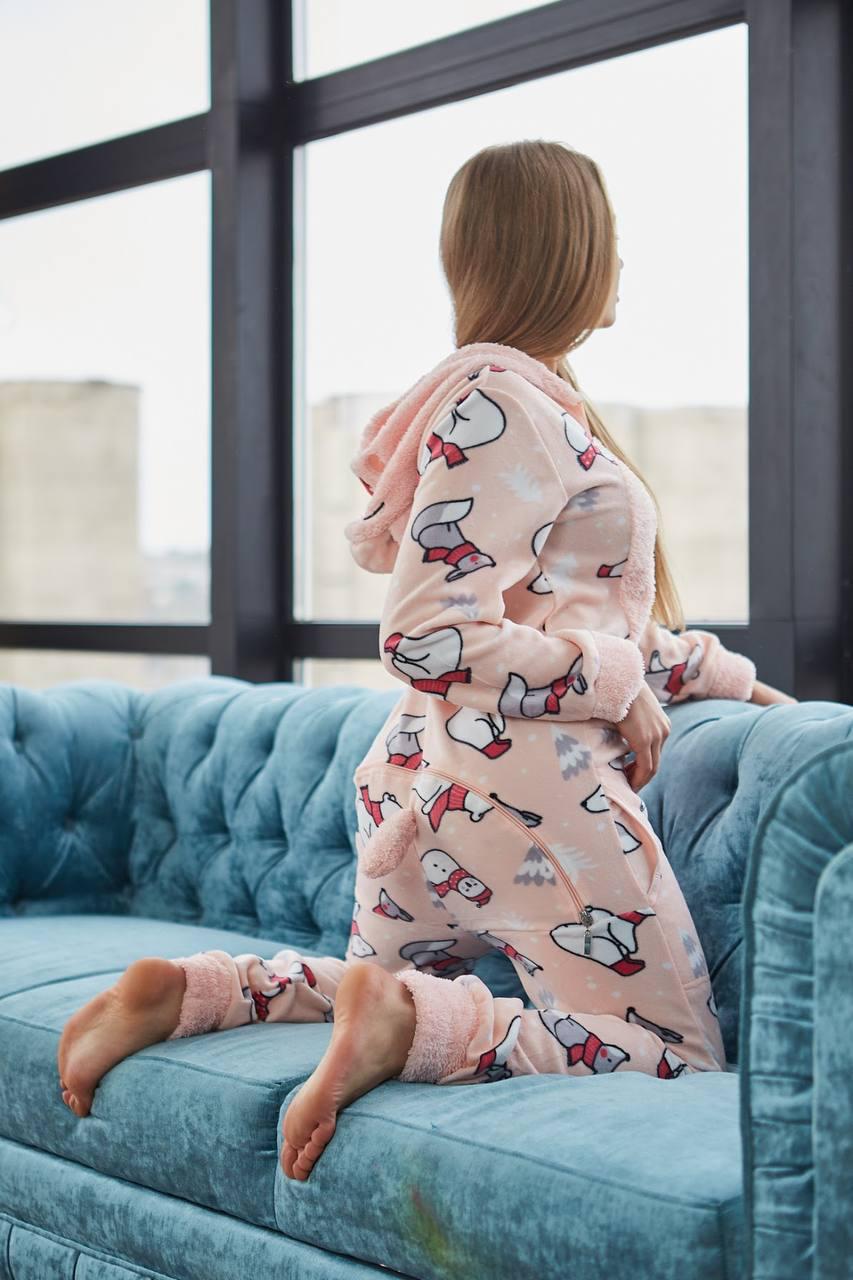 Піжама комбінезон з кишенею на попі L (9023) - фото 4 Піжама комбінезон з кишенею на попі L (9023) - фото 4