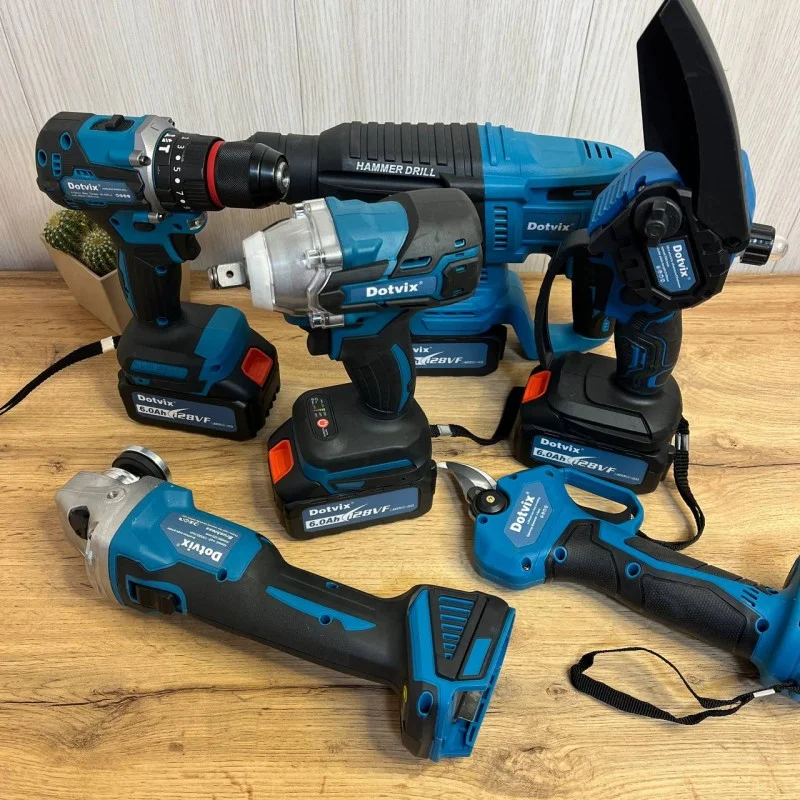 Набор инструментов шуруповерт/болгарка/ударный гайковерт/секатор/пила/перфоратор 6в1 (VEN-1305-C9) Набор инструментов шуруповерт/болгарка/ударный гайковерт/секатор/пила/перфоратор 6в1 (VEN-1305-C9)