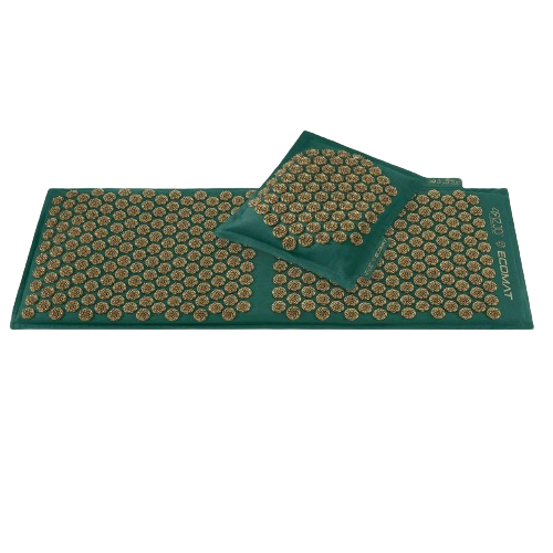 Килимок акупунктурний з подушкою 4fizjo Eco Mat XL аплікатор Кузнєцова Navy Green/Gold (P-5907739313614)