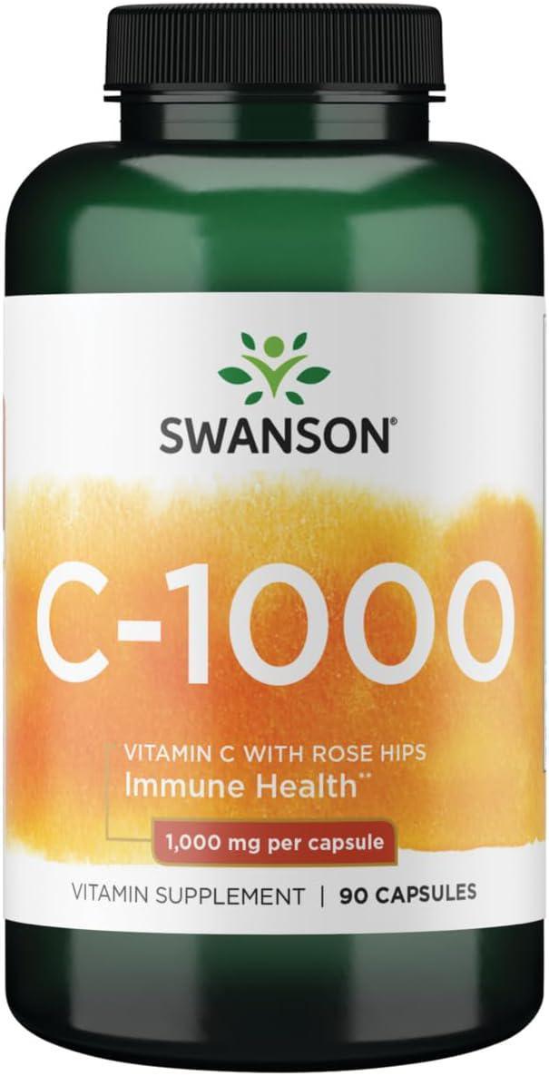 Витамин C с Шиповником Swanson Vitamin C with Rose Hips 1000 mg 90 caps