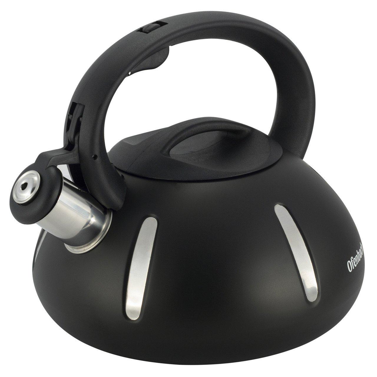 Чайник Ofenbach 2 л из нержавеющей стали со свистком Черный (KM-100303)