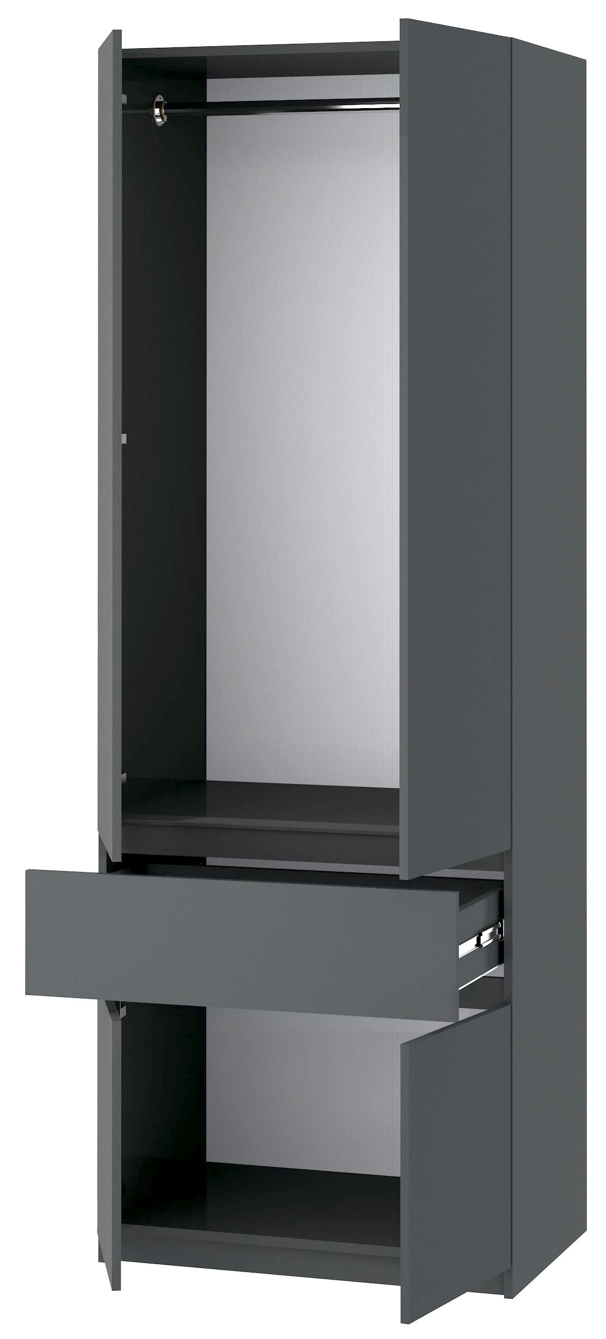 Шкаф для одежды современный Мастер Форм Брайт 800х520х2000 мм Антрацит (20566) - фото 2 Шкаф для одежды современный Мастер Форм Брайт 800х520х2000 мм Антрацит (20566) - фото 2