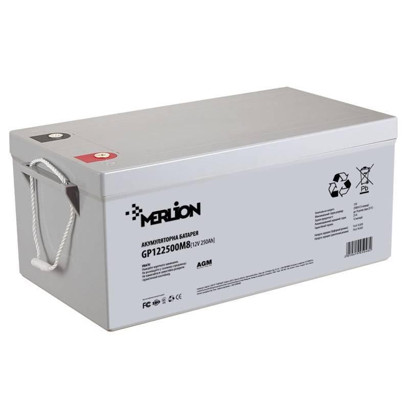 Батарея акумуляторна Merlion AGM GP122500M8 12V 250Ah 525х275х278 мм (30552)