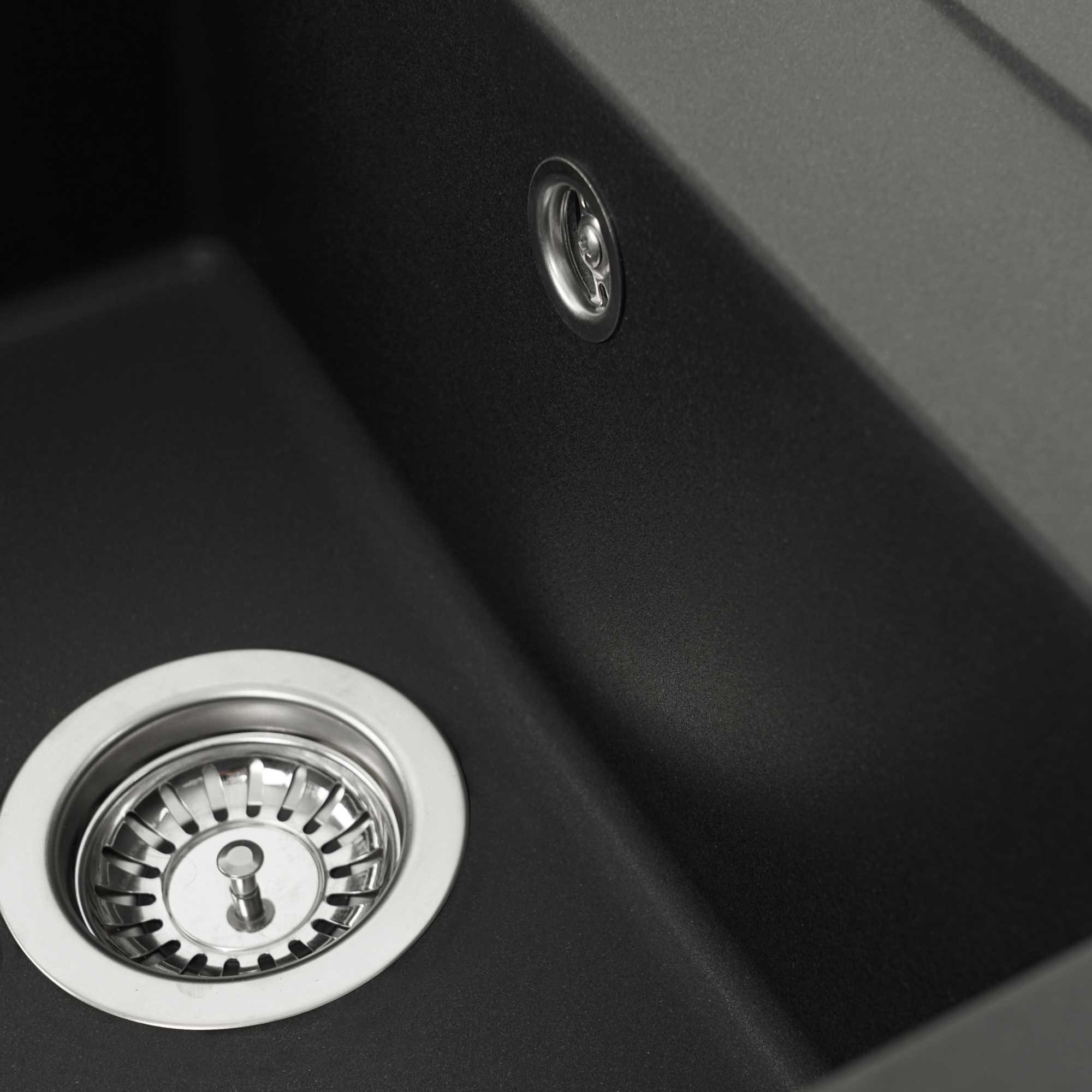 Мийка для кухні Platinum 7950 Selena гранітна Чорний матовий - фото 4 Мийка для кухні Platinum 7950 Selena гранітна Чорний матовий - фото 4