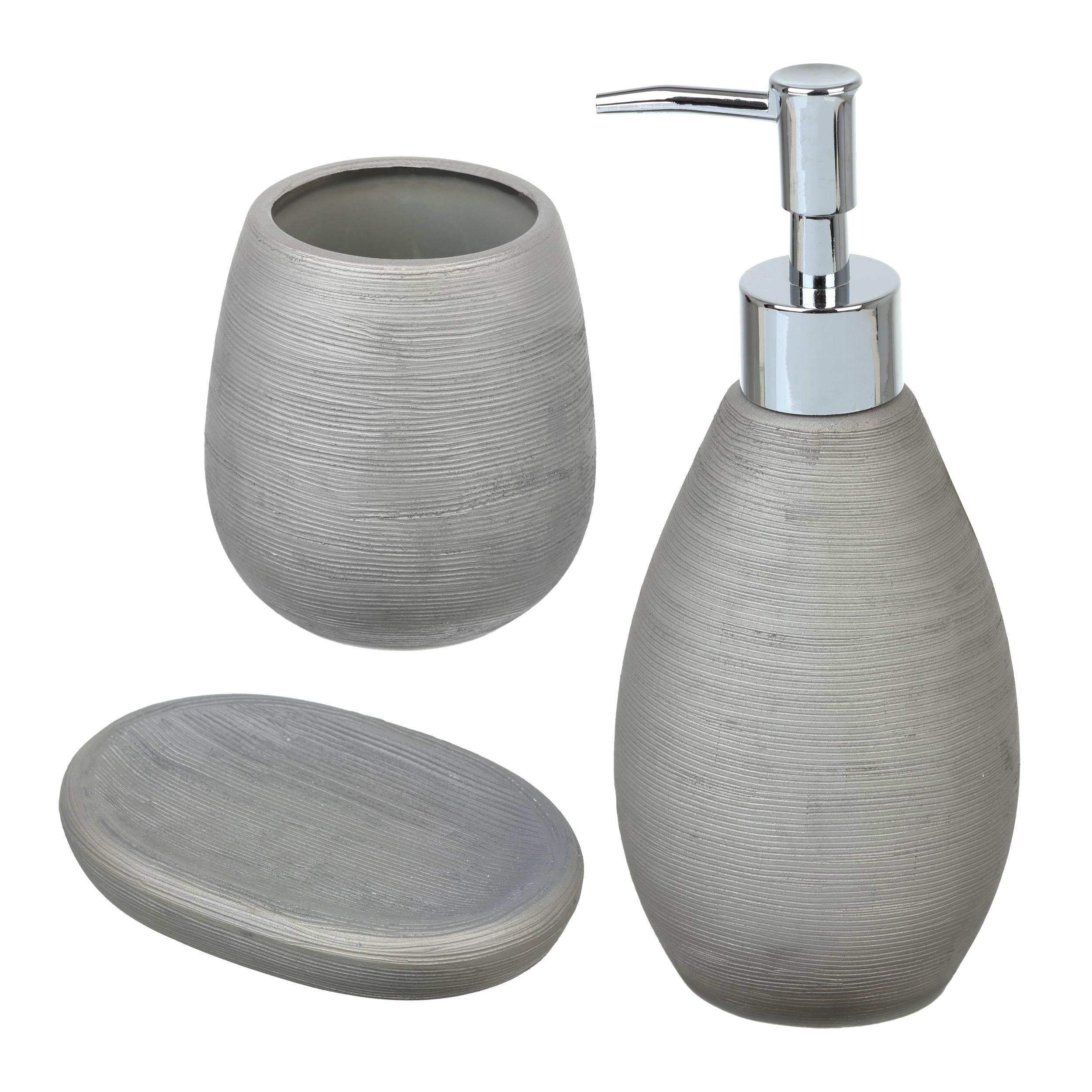 Набор аксессуаров для ванной комнаты Bees из керамики Silver (135)