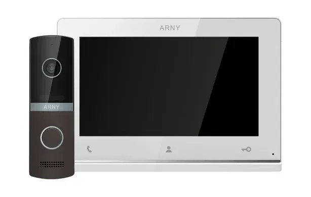 Комплект видеодомофона мультиформатный ARNY AVD-7121 AVD-710 2Мп TFT+AVP-NG230 1Мп White/Brown