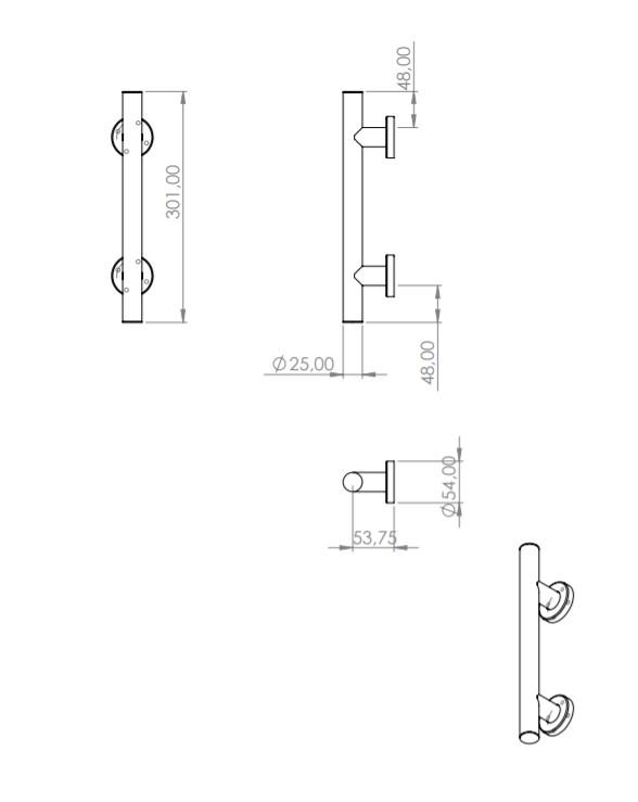 Поручень-ручка Maxiflow 30 см D25 4824.2530P.304.00 - фото 3 Поручень-ручка Maxiflow 30 см D25 4824.2530P.304.00 - фото 3