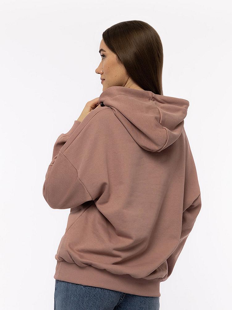 Худи женское оверсайз ЦБ-00214146 р. 46 Пудровый (SKT000895761) - фото 3 Худи женское оверсайз ЦБ-00214146 р. 46 Пудровый (SKT000895761) - фото 3