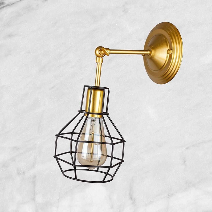 Бра з фігурним плафоном Чорний/Золотий (07-W116F-1 GD+BK) Бра з фігурним плафоном Чорний/Золотий (07-W116F-1 GD+BK)