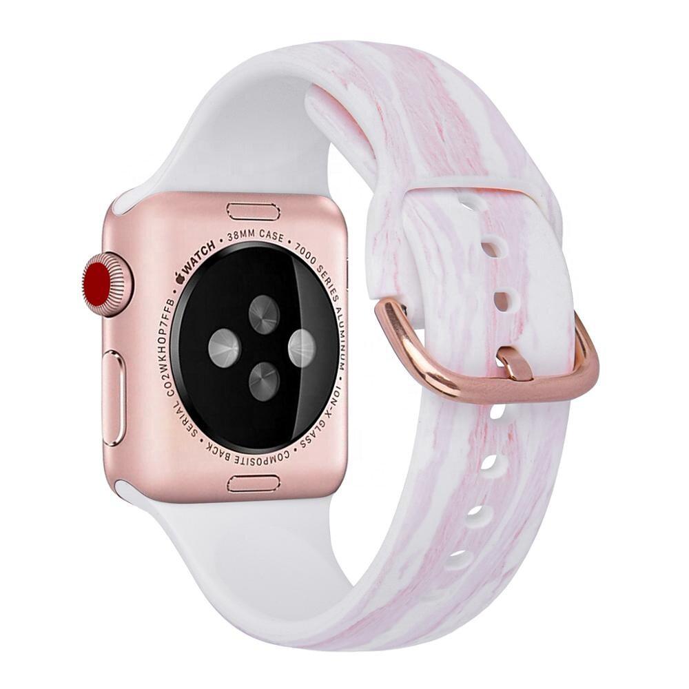 Силиконовый ремешок для Apple Watch Нежность 38-40 мм Бело-розовый