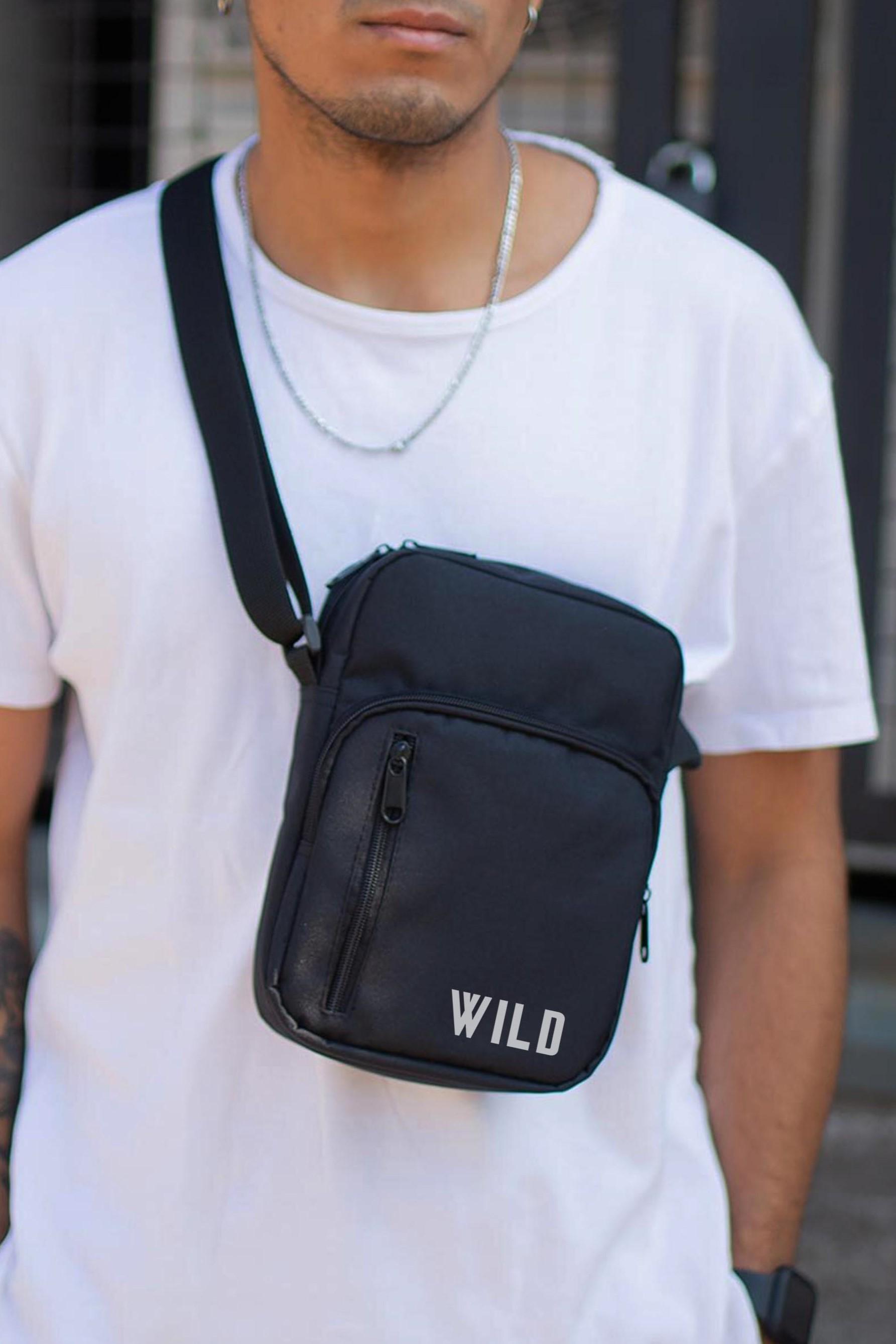 Сумка через плечо Without с принтом Wild Black (8055434)