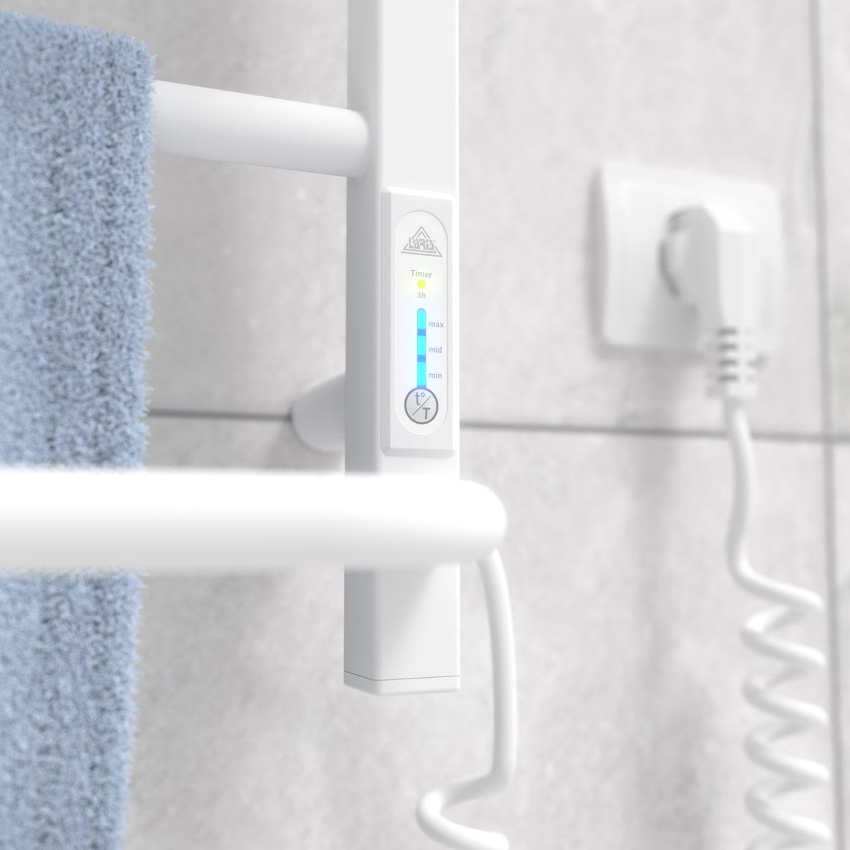 Полотенцесушитель электрический Laris Зебра Комфорт ЧФ8 стальная 500х800 мм с полкой и правым подключением Белый (132-127-73207785) - фото 5 Полотенцесушитель электрический Laris Зебра Комфорт ЧФ8 стальная 500х800 мм с полкой и правым подключением Белый (132-127-73207785) - фото 5