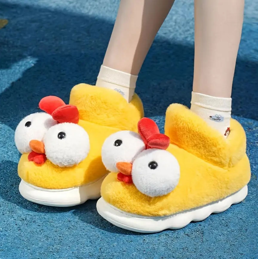 Тапочки игрушки мягкие и теплые домашние в виде Цыпленка р. 38-39 - фото 2