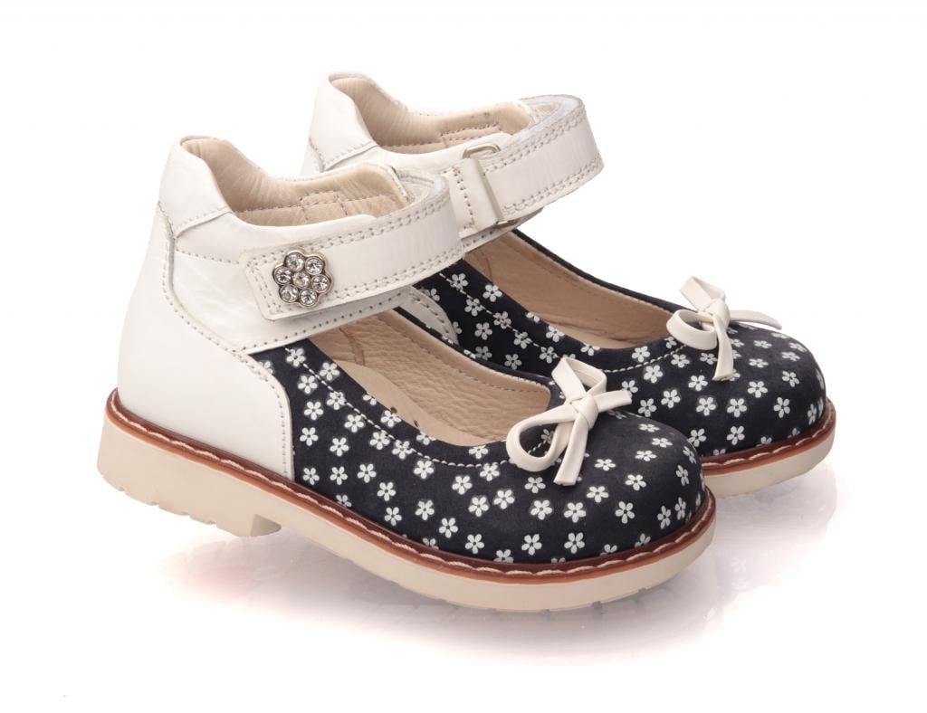 Туфли Topitop для девочек 025 кожа/нубук р. 21 Сине-белый