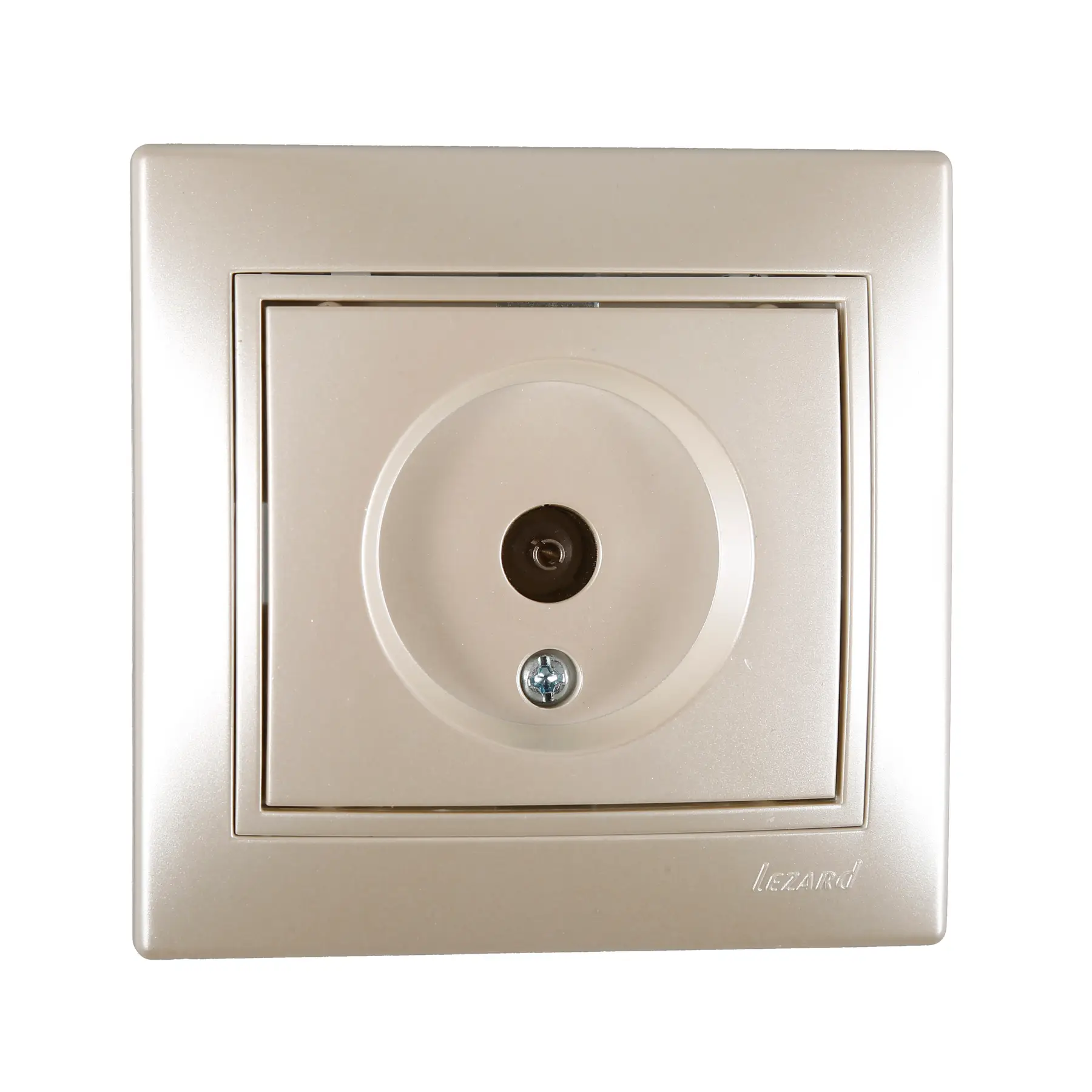 Розетка телевізійна Lezard Mira прохідна Білий перламутр