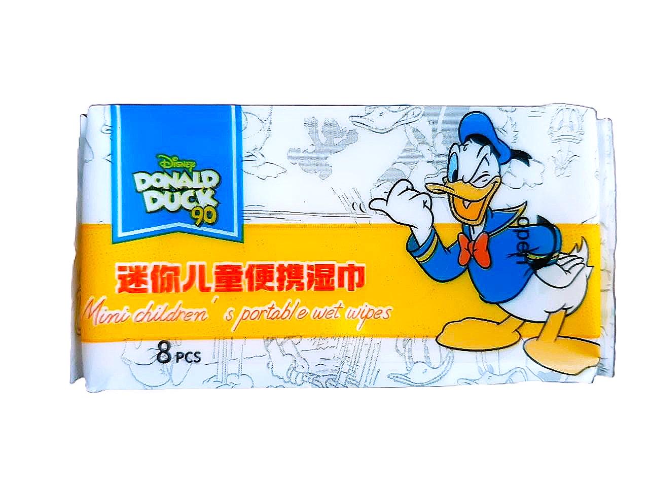 Салфетки влажные мини Дональд Дак Disney Funny Face без спирта 8 шт. (0605)