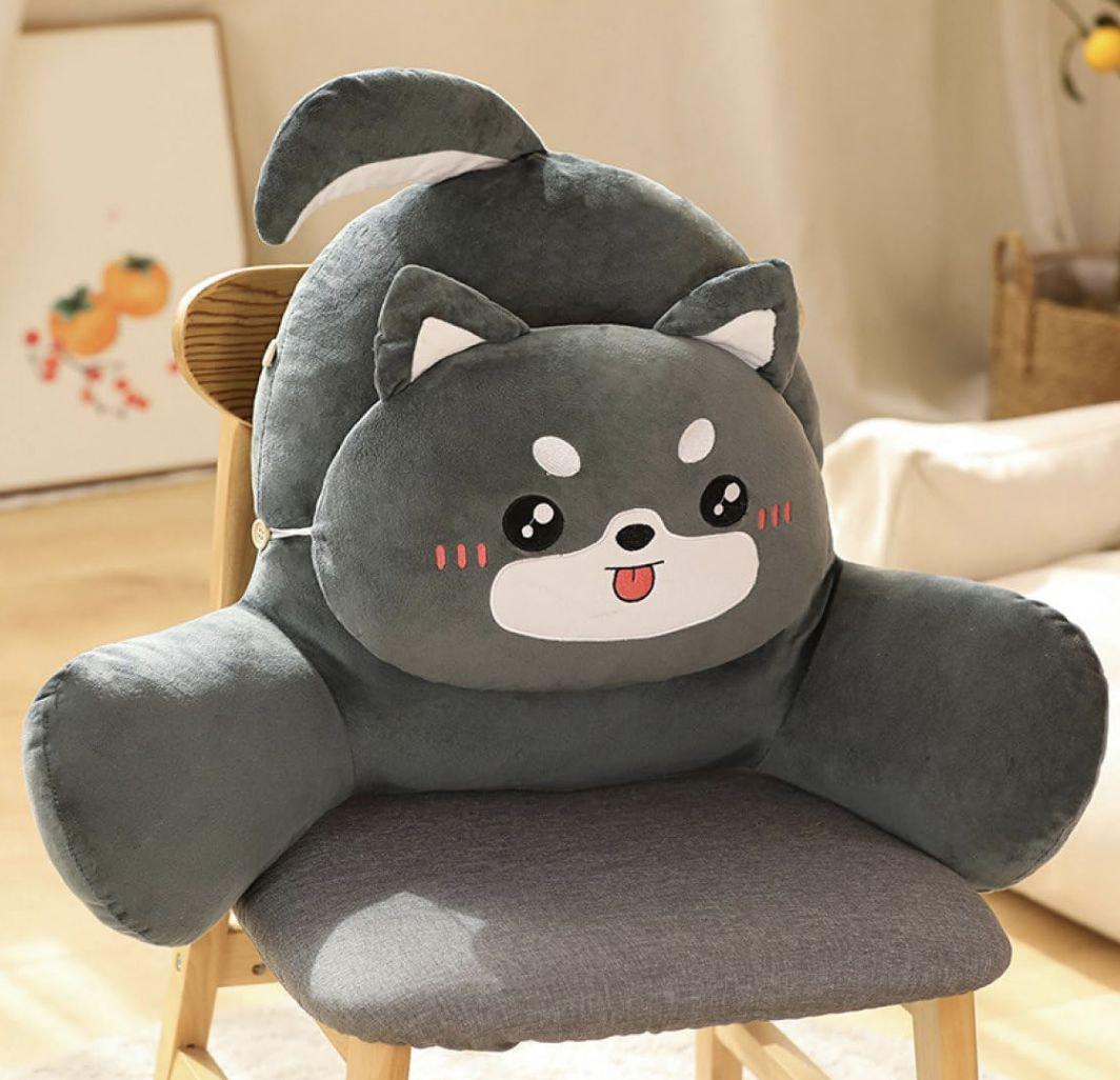 М'яка іграшка-подушка для читання Хаскі з окремою додатковою подушкою Сірий (20264899)