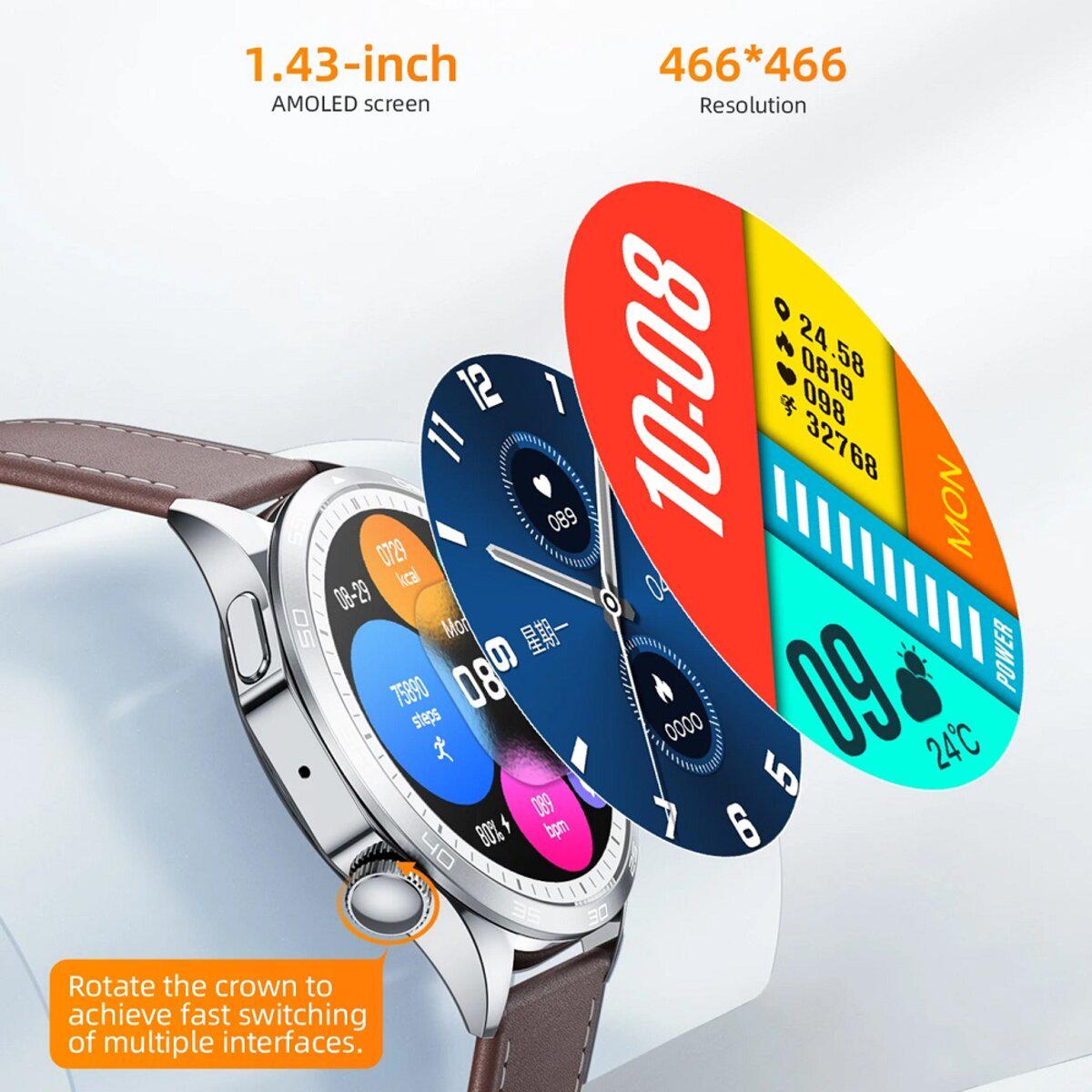 Смарт-годинник Hoco Y21 AMOLED Smart sport watch call version 1,43" 230 mAh BT5.0 Silver (6942007624084) - фото 3 Смарт-годинник Hoco Y21 AMOLED Smart sport watch call version 1,43" 230 mAh BT5.0 Silver (6942007624084) - фото 3