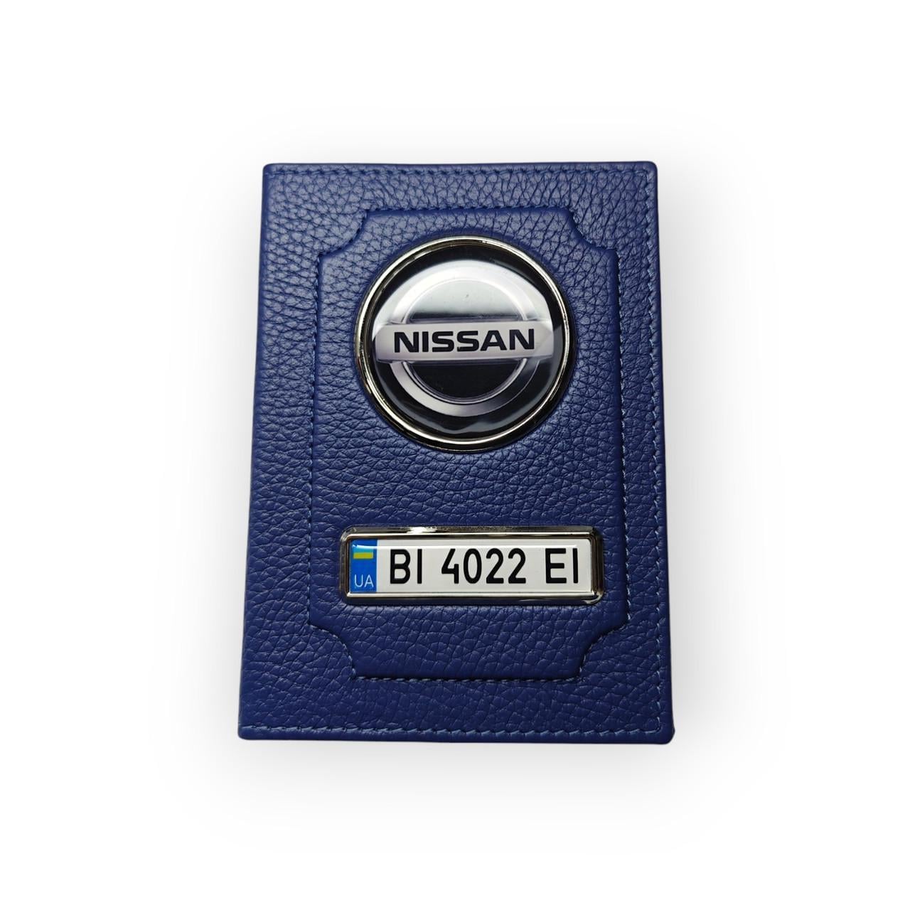 Обложка для водительских документов Nissan натуральная кожа Синий (2491224006)
