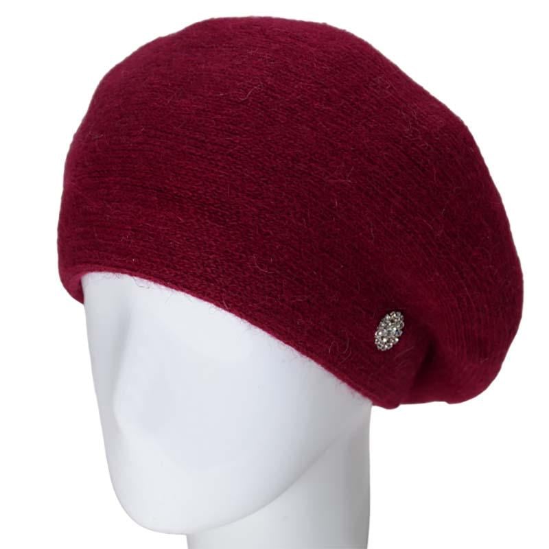 Берет  жіночий ангоровий Novita Афіна one size Бордовий