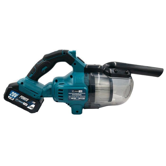 Пилосос акумуляторний PROFI-TEC 20V PHV200BL 8 кПа 600 мл комплект насадок та чохлів на фільтр 2 х PT2040MP 4,0Аг зарядне BC20V коробка (005709) - фото 6 Пилосос акумуляторний PROFI-TEC 20V PHV200BL 8 кПа 600 мл комплект насадок та чохлів на фільтр 2 х PT2040MP 4,0Аг зарядне BC20V коробка (005709) - фото 6