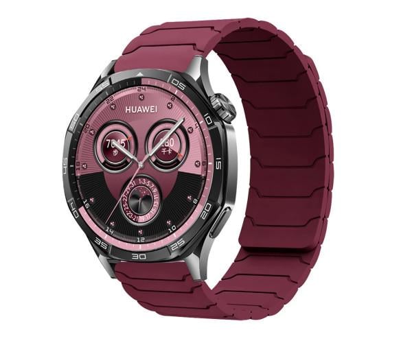 Ремешок силиконовый универсальный Link Magnetic для смарт-часов 22 мм Бордовый (49552)