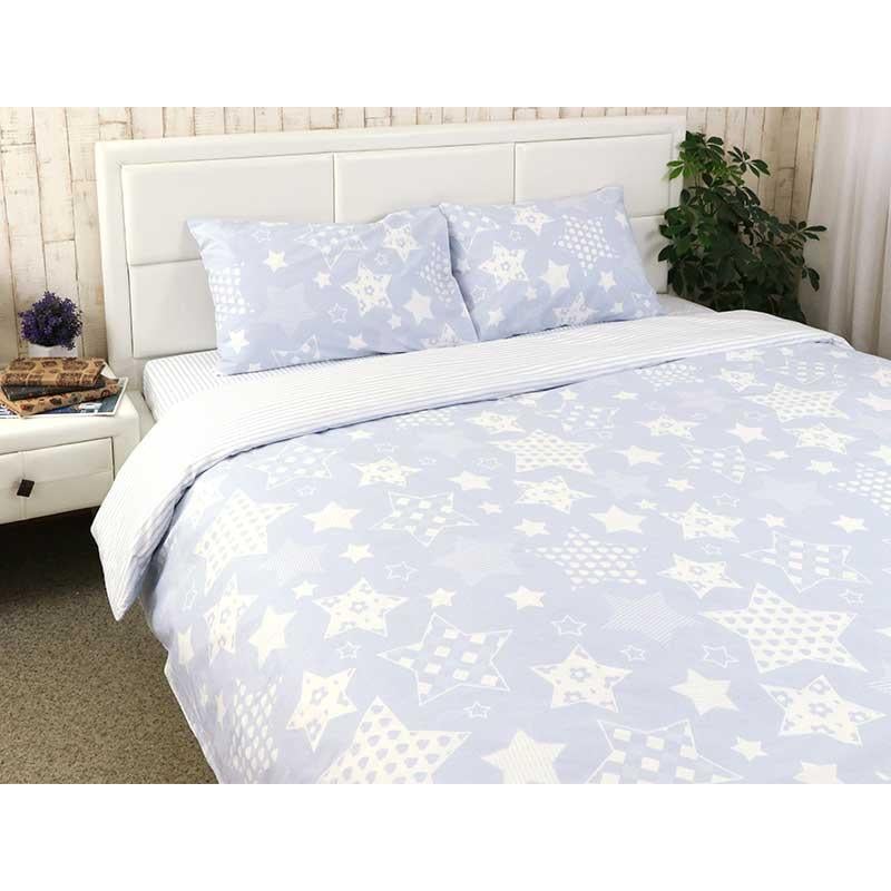 Постельное белье Руно бязь Blue Star евро Голубой (20774)