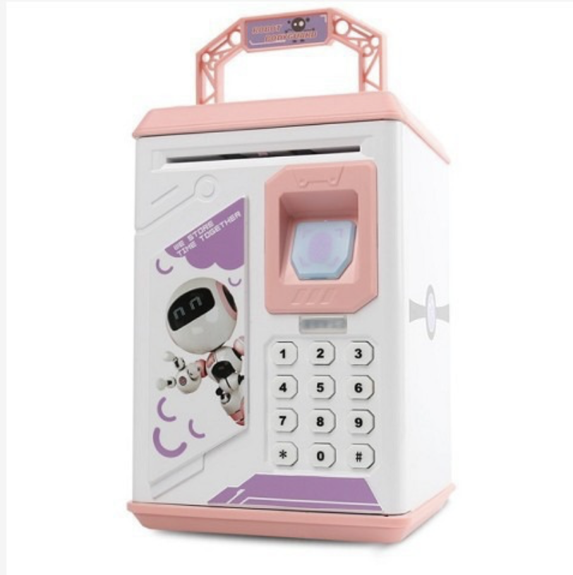 Копилка-сейф Робот с отпечатком пальца Розовый (Е500167)
