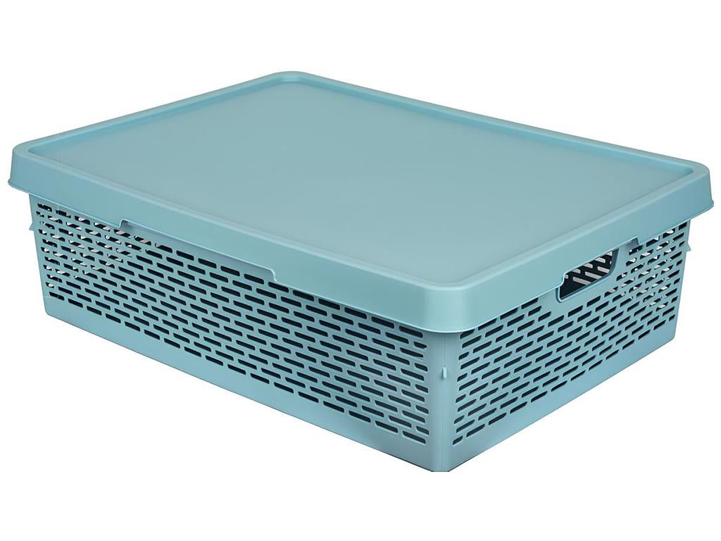 Корзина для хранения с крышкой Qutu Q-Basket прямоугольная 36 л Green (25194928)