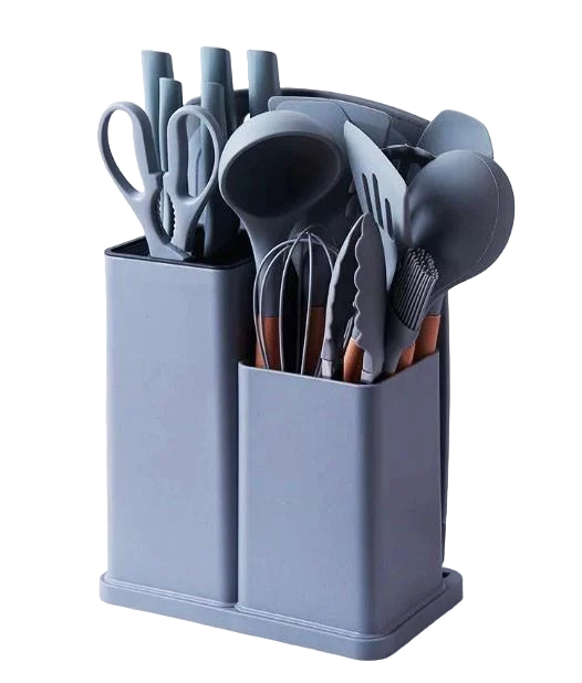 Набір кухонного приладдя Kitchenware Set з дощечкою Сірий (2082732909)