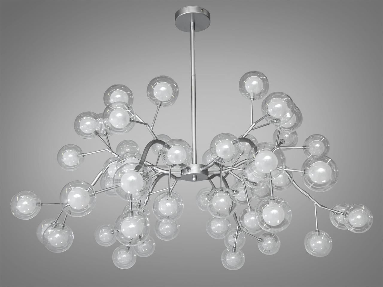 Люстра для холла 886-54BSL-LS Светлячок 54 лампы Хром сатин (2101073372)