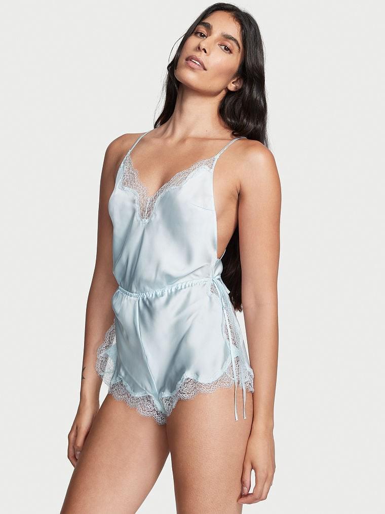 Ромпер сатиновый Victoria's Secret S Нежно-голубой (71513679)