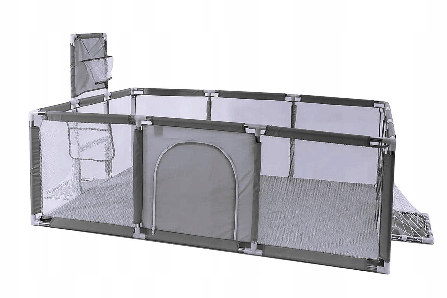 Манеж детский с баскетбольным кольцом с 30 шариками 235х129х66 см Серый (RC-K-463) - фото 1