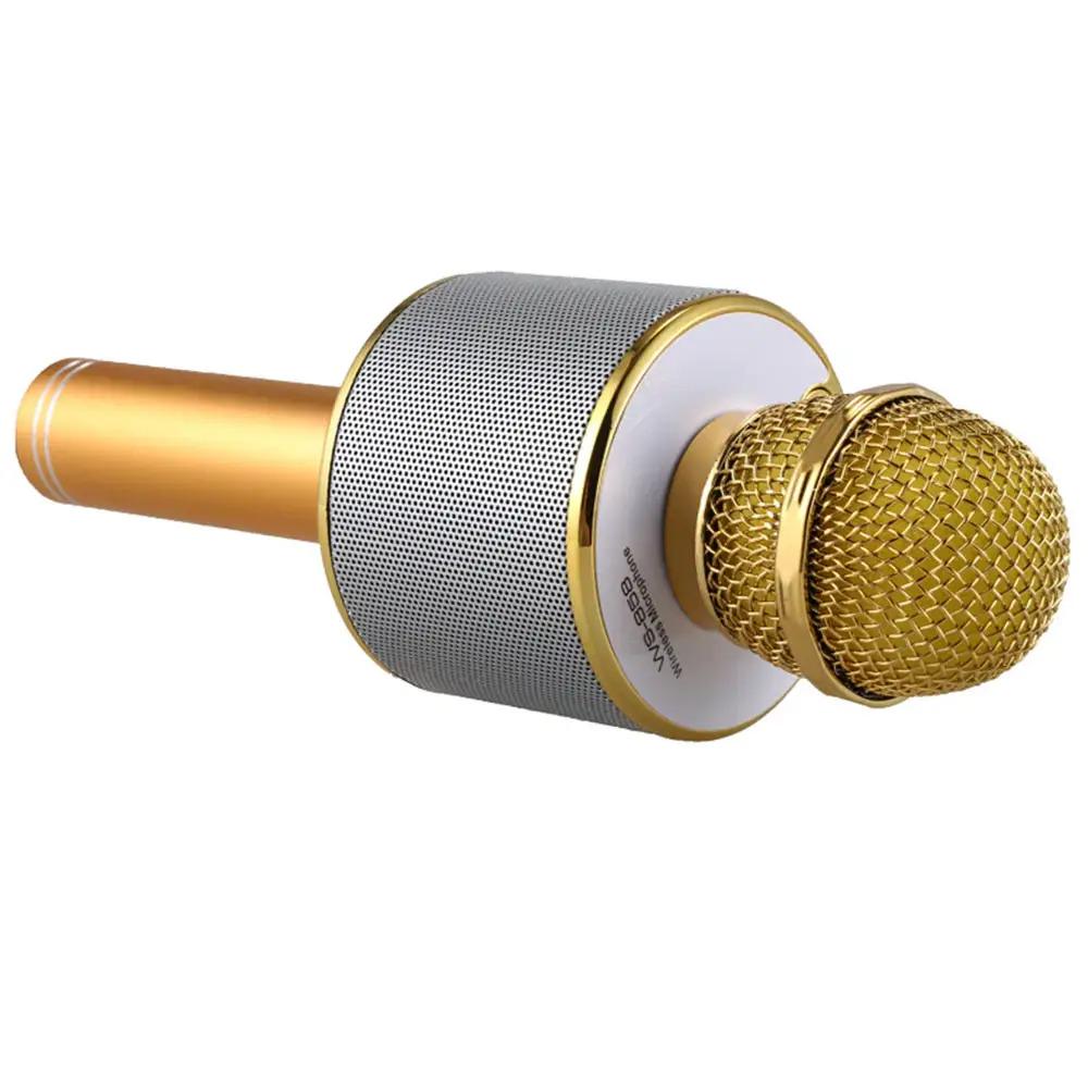 Портативний бездротовий Bluetooth мікрофон для караоке WS-858 (1007432-Gold-1) - фото 7