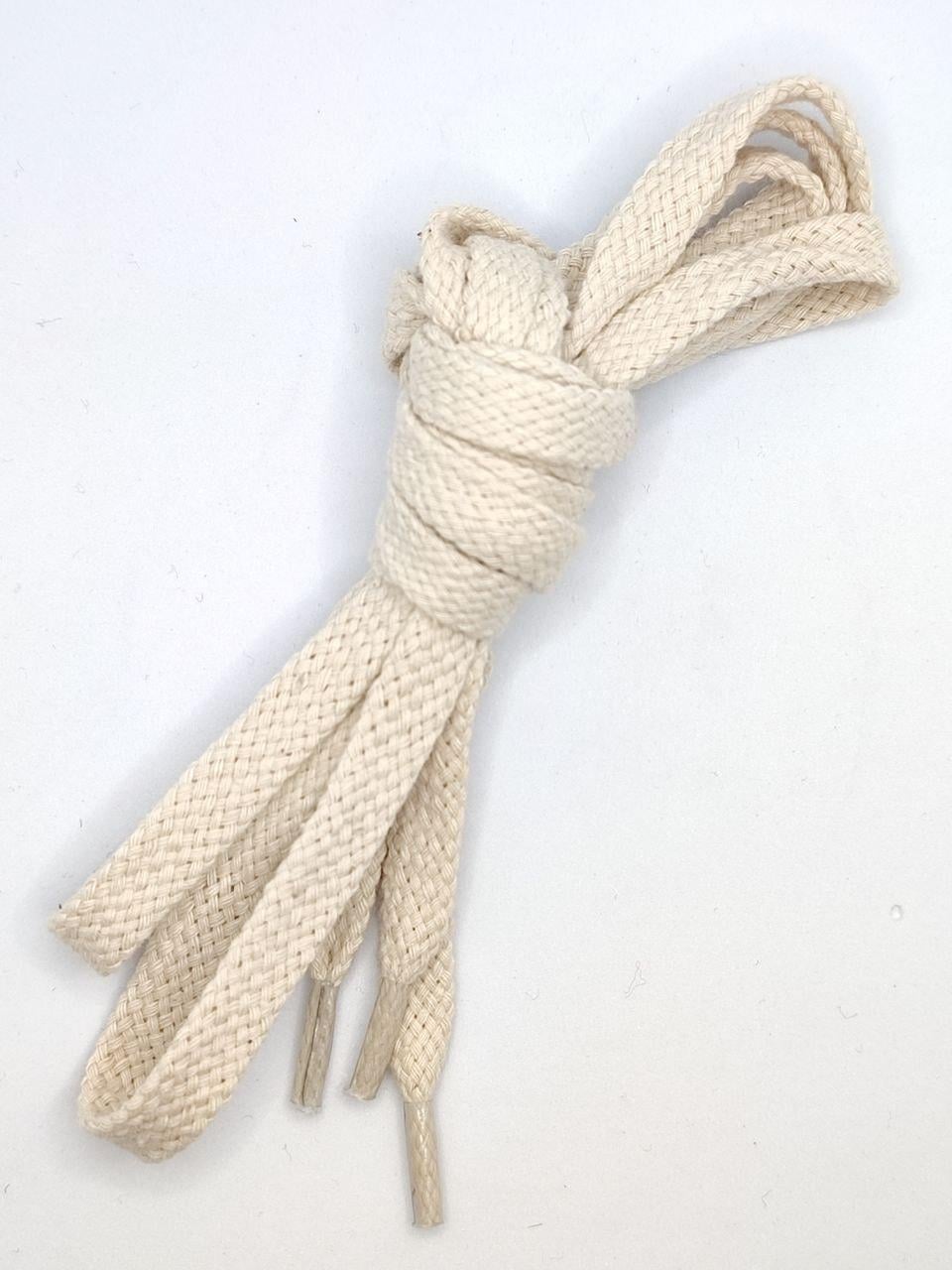 Шнурки для взуття небілений 100 см плоскі 10 мм Бежевий