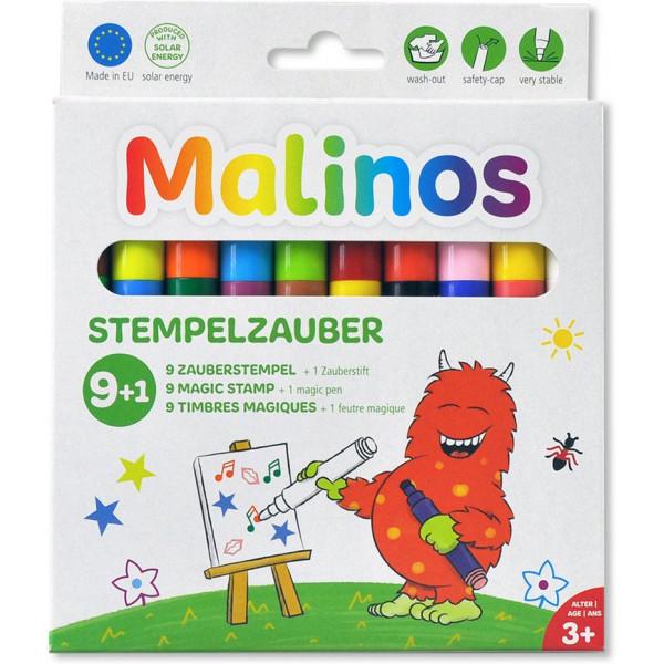 Штампы-фломастеры Malinos Stempelzauber волшебные меняющие цвет 9+1 шт. (MA-300008) - фото 1