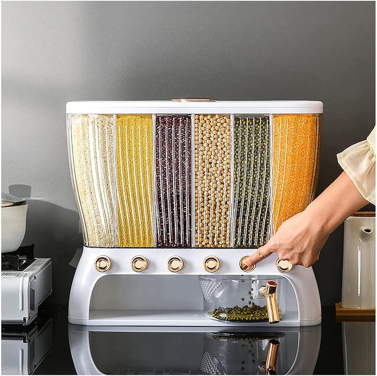 Диспенсер для круп та сипучих продуктів з дозатором на 6 відділень до 10 кг Білий (13304587) - фото 7